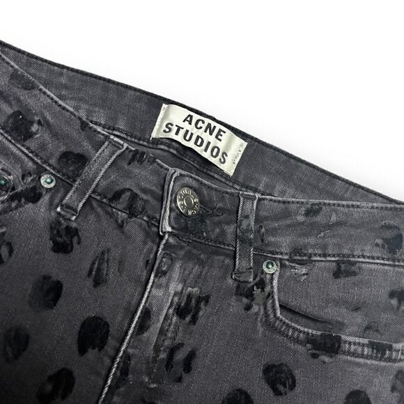 Acne Studios Mid-Rise Skinny Leg Luxury Designer Denim Jeans - Womens XS - Picture 2 of 4